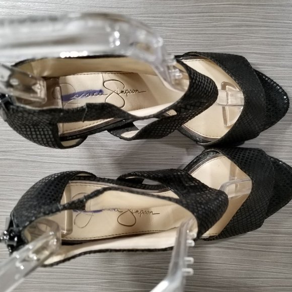 Jessica Simpson Mekos Cutout Sandal, Black Fabric, Womens Size 7 M / 37 - Picture 8 of 12